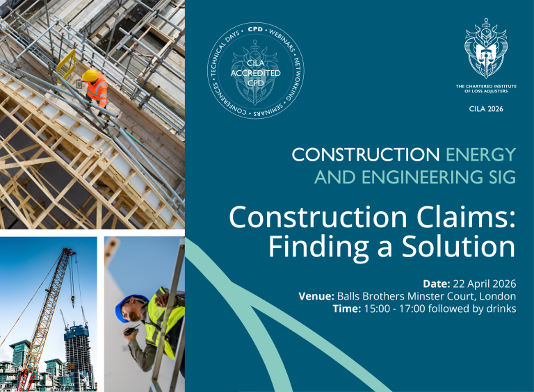 Join us for the CEE SIG Event – Construction Claims: Finding a Solution